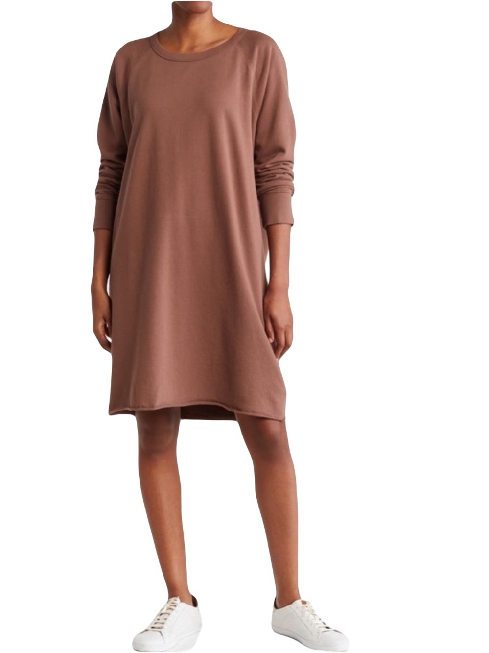 James Perse frech terry raglan sweatshirt brown dress 3